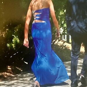 Strapless Blue Dress